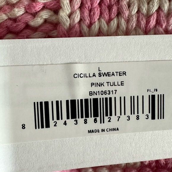 Steve Madden Cicilla Pink Tulle Sleeveless Sweater Size Large - Picture 5 of 8